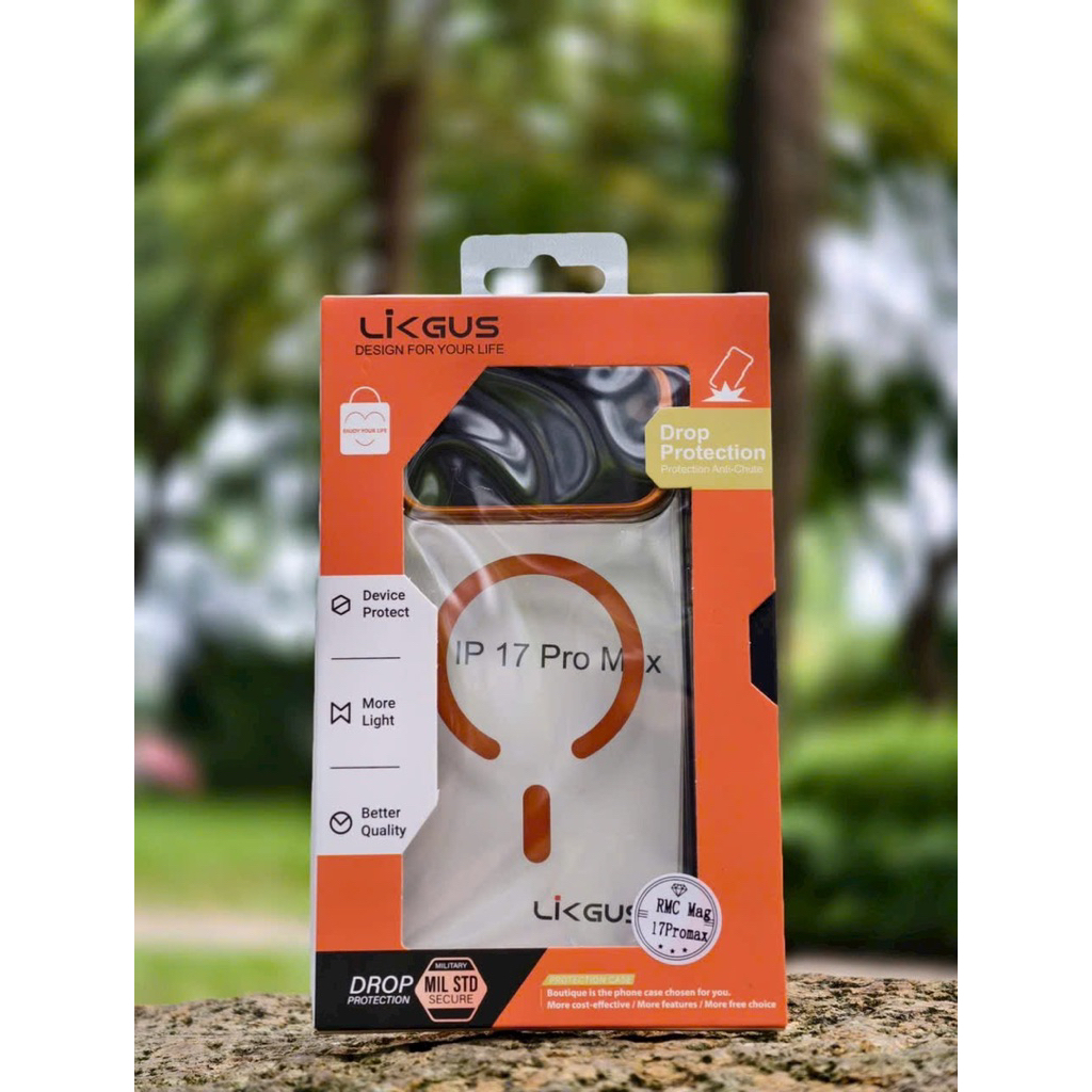 Ốp Likgus RMC vành cam mở kiêm giá đỡ magsafe dành cho ip17 pro max/ 16 pro max