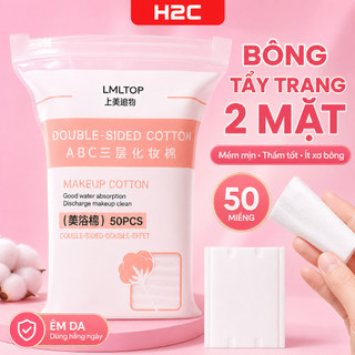Bông tẩy trang LMLTOP 50 miếng túi zip H2c