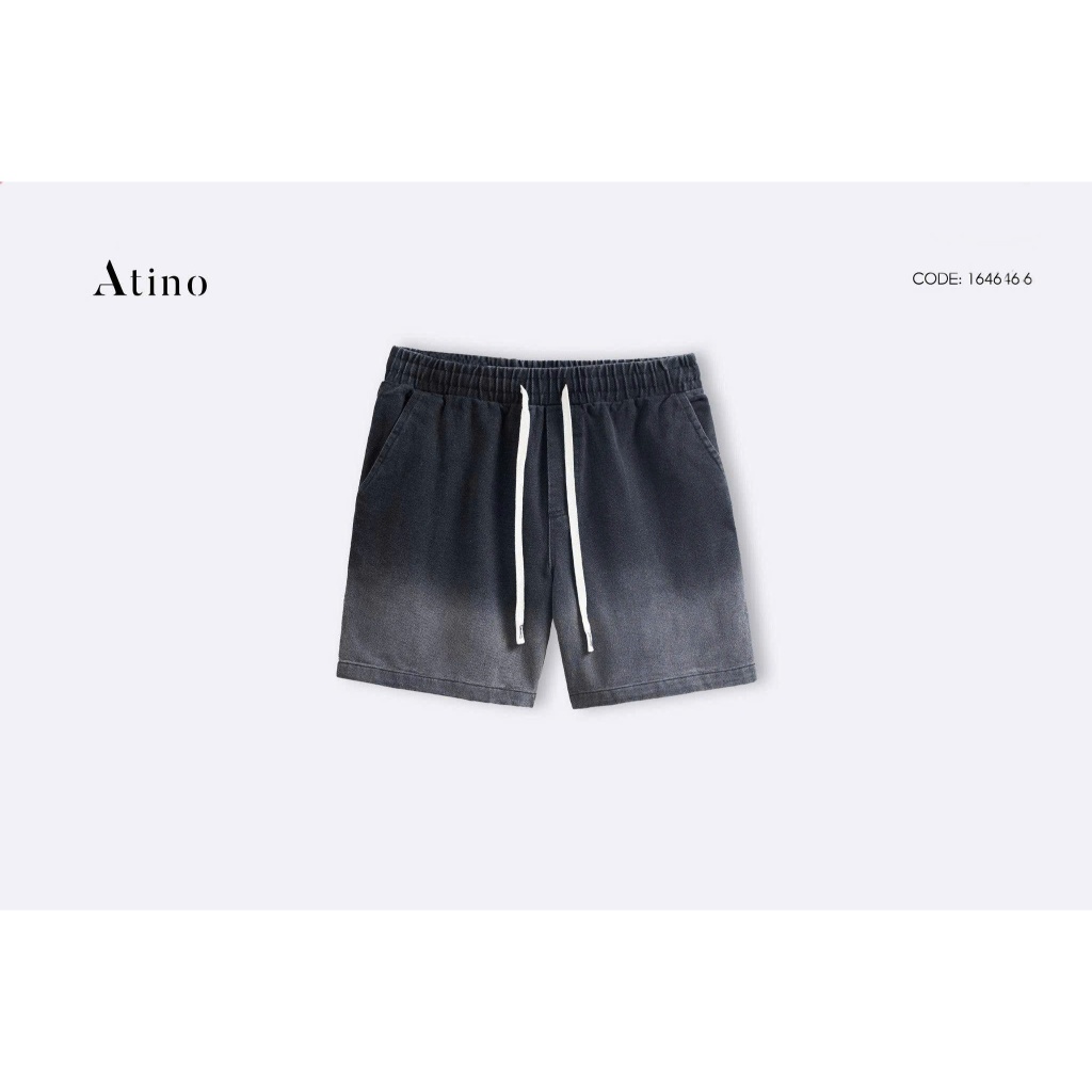 ATINO - Quần Short Denim Nam Trơn Basic Dày Dặn Co Giãn Nhẹ Form Regular LocalBrand Hot Trend