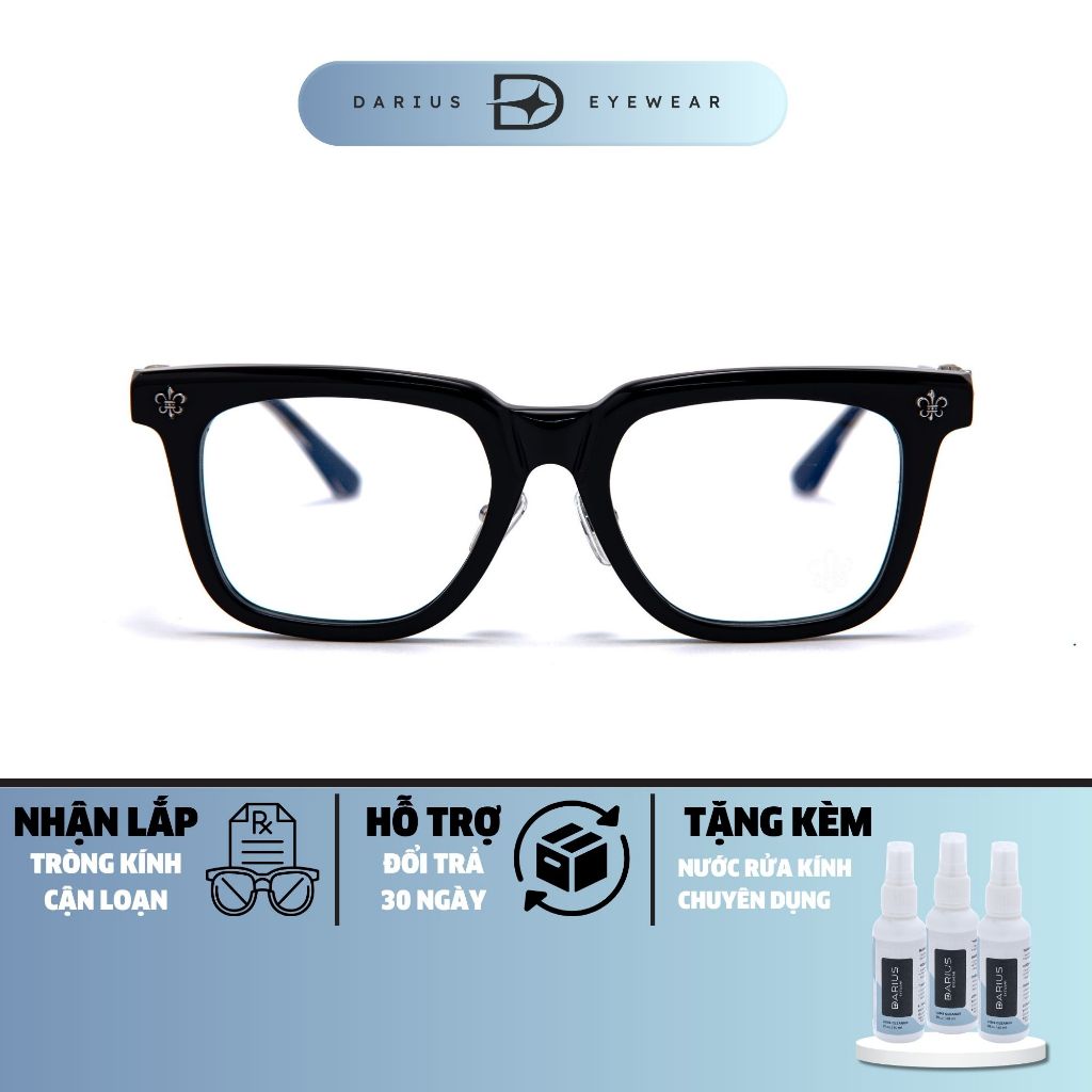 Gọng kính nam dáng vuông CH8127 DARIUS nhựa Actetate và thép titan chống gỉ cao cấp DCH61