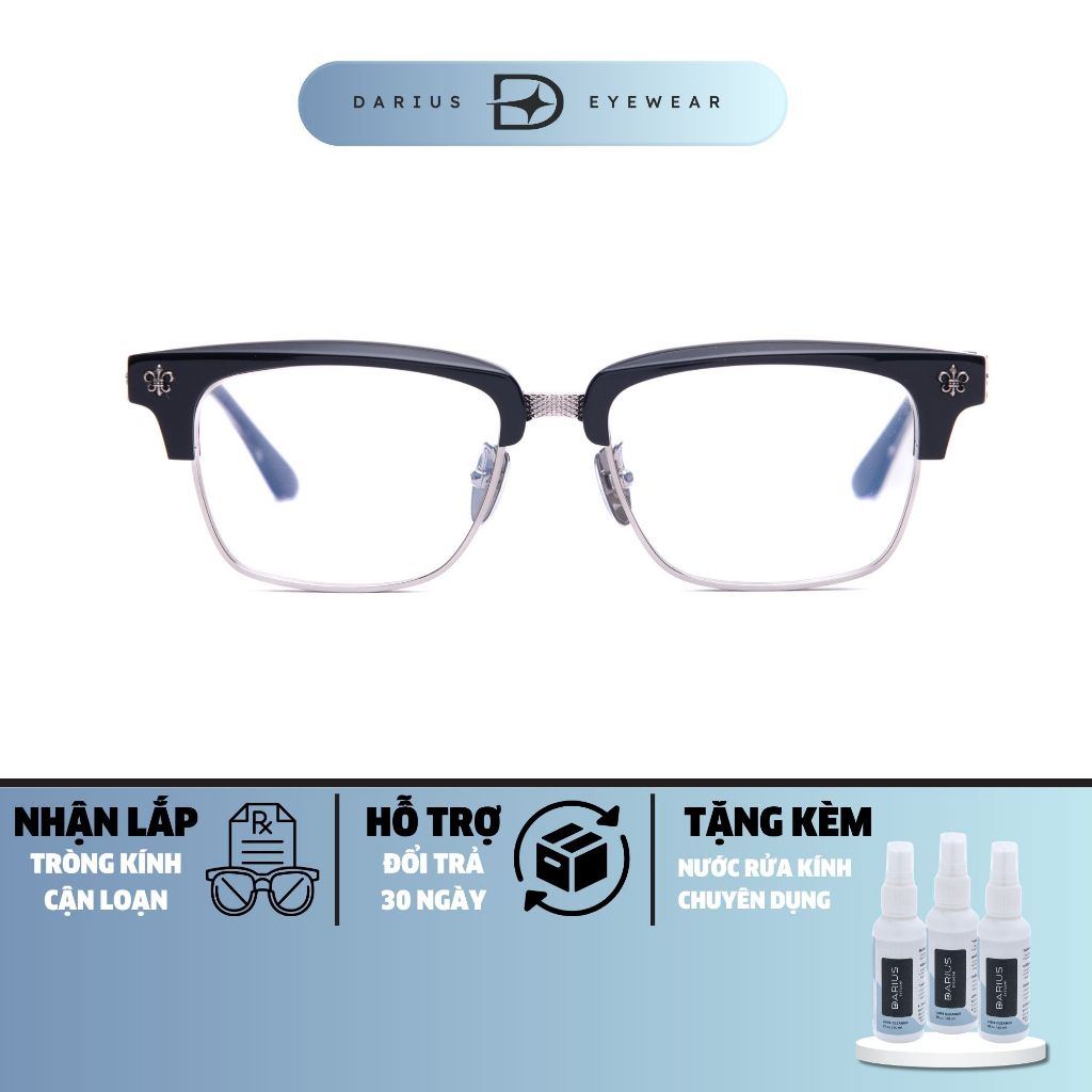 Gọng kính cận nam DARIUS CH8206 phong cách sang trọng thép titan chống han gỉ DCH90
