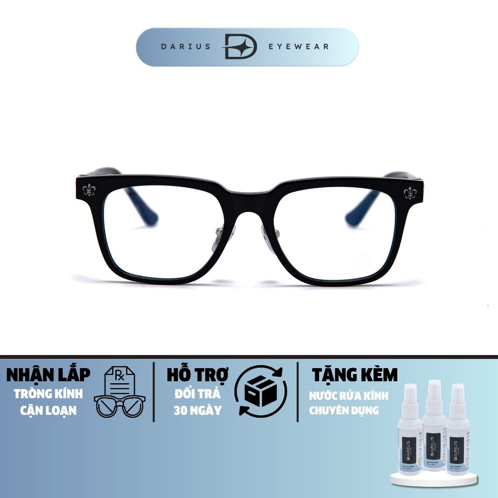 Gọng kính cận nam DARIUS CH8138 dáng vuông nam tính, khỏe khoắn hợp kim titan chống han gỉ DCH66