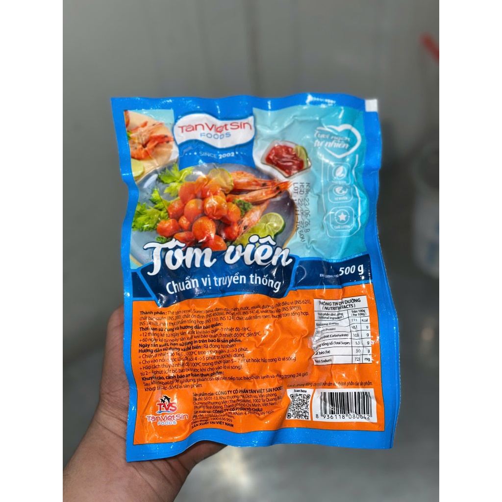 Tôm viên tân việt sin 500gr (giao hỏa tốc tphcm)