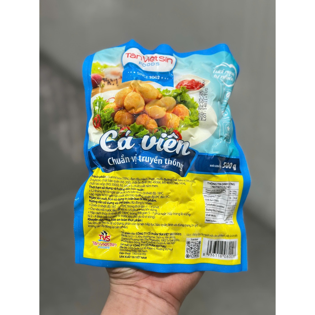 Cá viên Tân Việt Sin 500gr (giao tpcm)