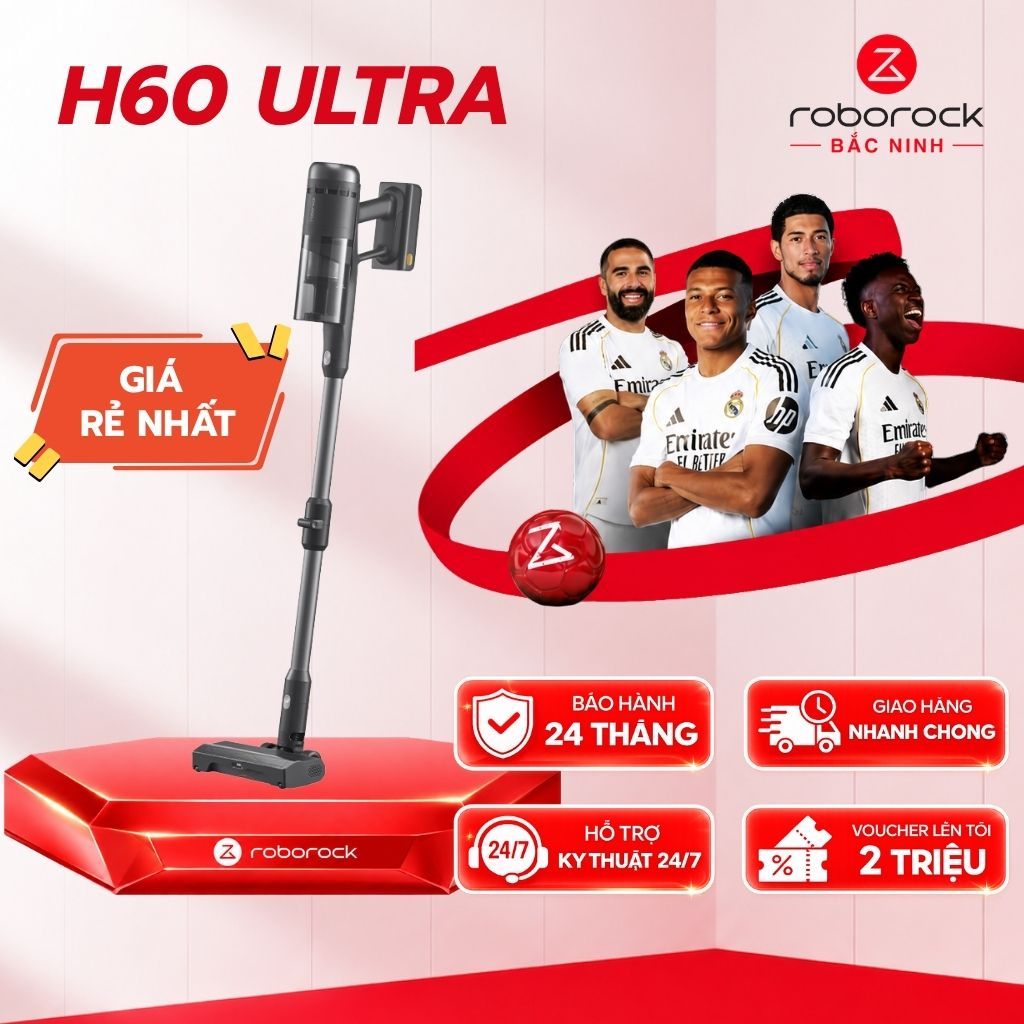 [GIÁ RẺ NHẤT] Roborock H60 Ultra/ H60 | Máy hút bụi cầm tay không dây | Lực hút 210AW
