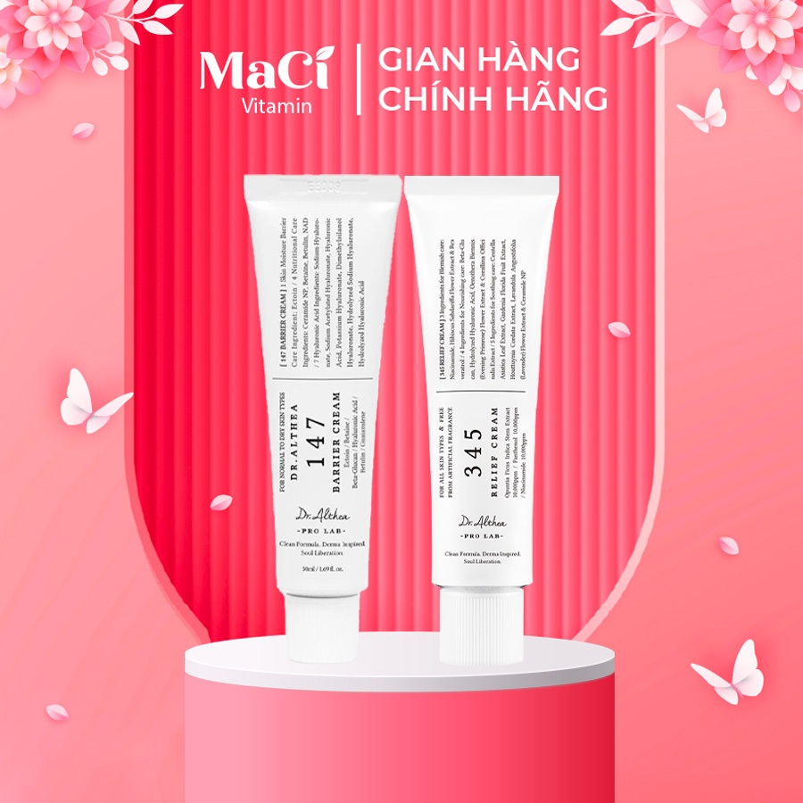 Kem dưỡng phục hồi thuần chay của DR.ALTHEA 147 BARRIER CREAM & 345 RELIF CREAM