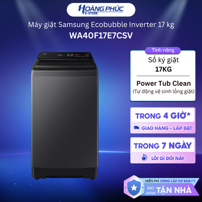 WA40F17E7CSV | Máy Giặt Cửa Trên SAMSUNG Ecobubble™ Đen 17 kg WA40F17E7CSV {Ship HCM 0Đ}