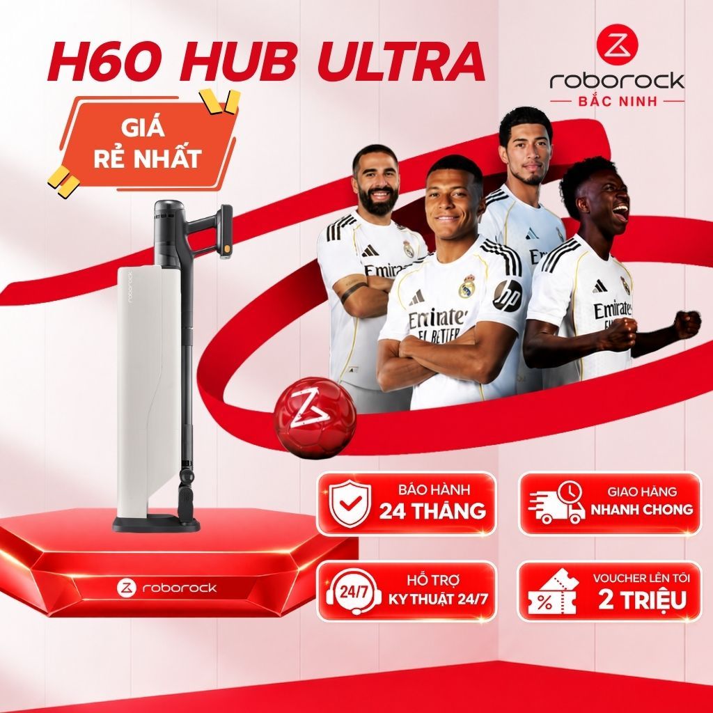 [GIÁ RẺ NHẤT] Roborock H60 Hub Ultra/ H60 Hub Pro/ H60 Ultra | Máy hút bụi cầm tay| Lực hút 210AW