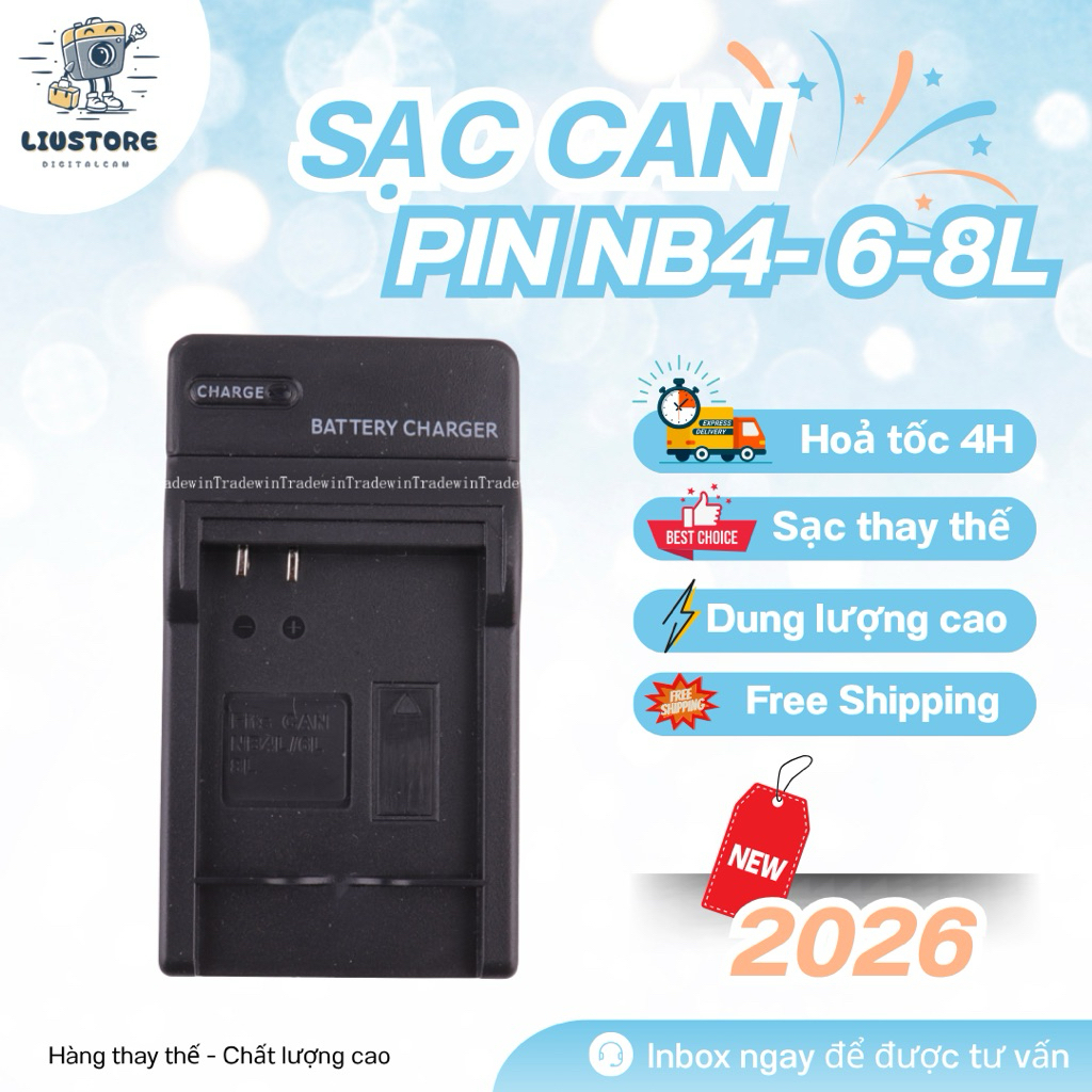 Sạc Pin Canon NB-4L / NB-6L / NB-8L / BCM13E / BCL7E Cho Máy Ảnh Cổ Vintage Digicam IXY 90 110IS 200