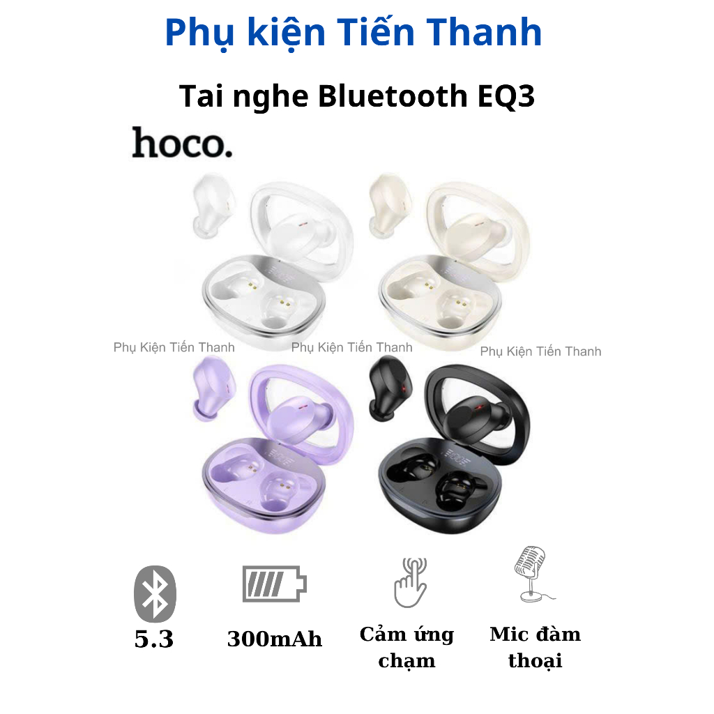 Tai nghe hoco EQ3 Bluetooth 5.3, âm thanh nổi, sống động. Thời gian sử dụng 7h