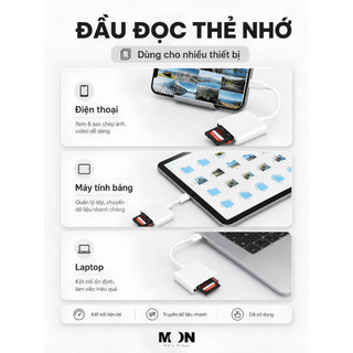 ĐẦU ĐỌC THẺ NHỚ ĐA NĂNG CHO ĐIỆN THOẠI, TABLET, LAPTOP (LIGHTNING / TYPE-C / USB)