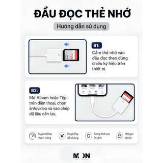 ĐẦU ĐỌC THẺ NHỚ ĐA NĂNG CHO ĐIỆN THOẠI, TABLET, LAPTOP (LIGHTNING / TYPE-C / USB)