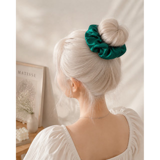 Dây buộc tóc lụa hoa vân nổi,phong cách thời thượng hottren