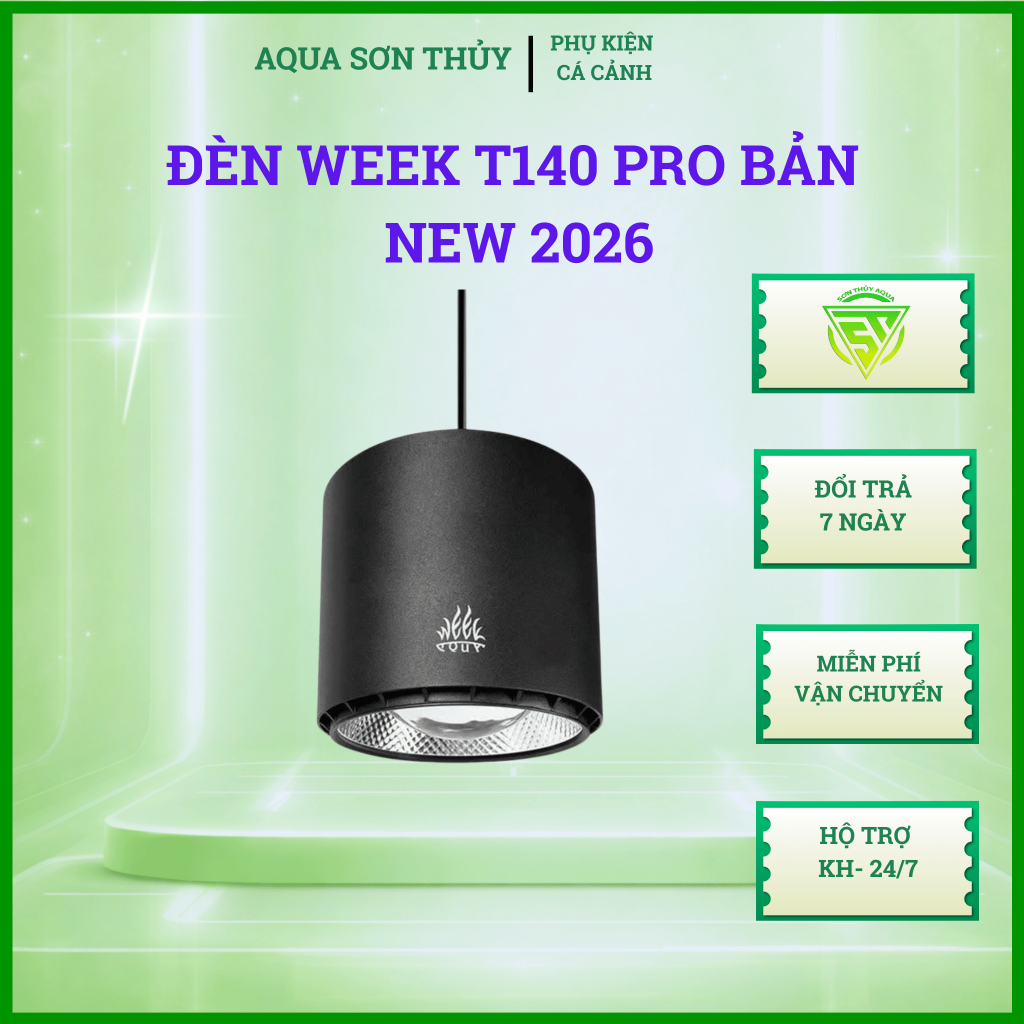 Đèn rọi thuỷ sinh Week Aqua T90 - T140 Pro -90w bản mới 2026