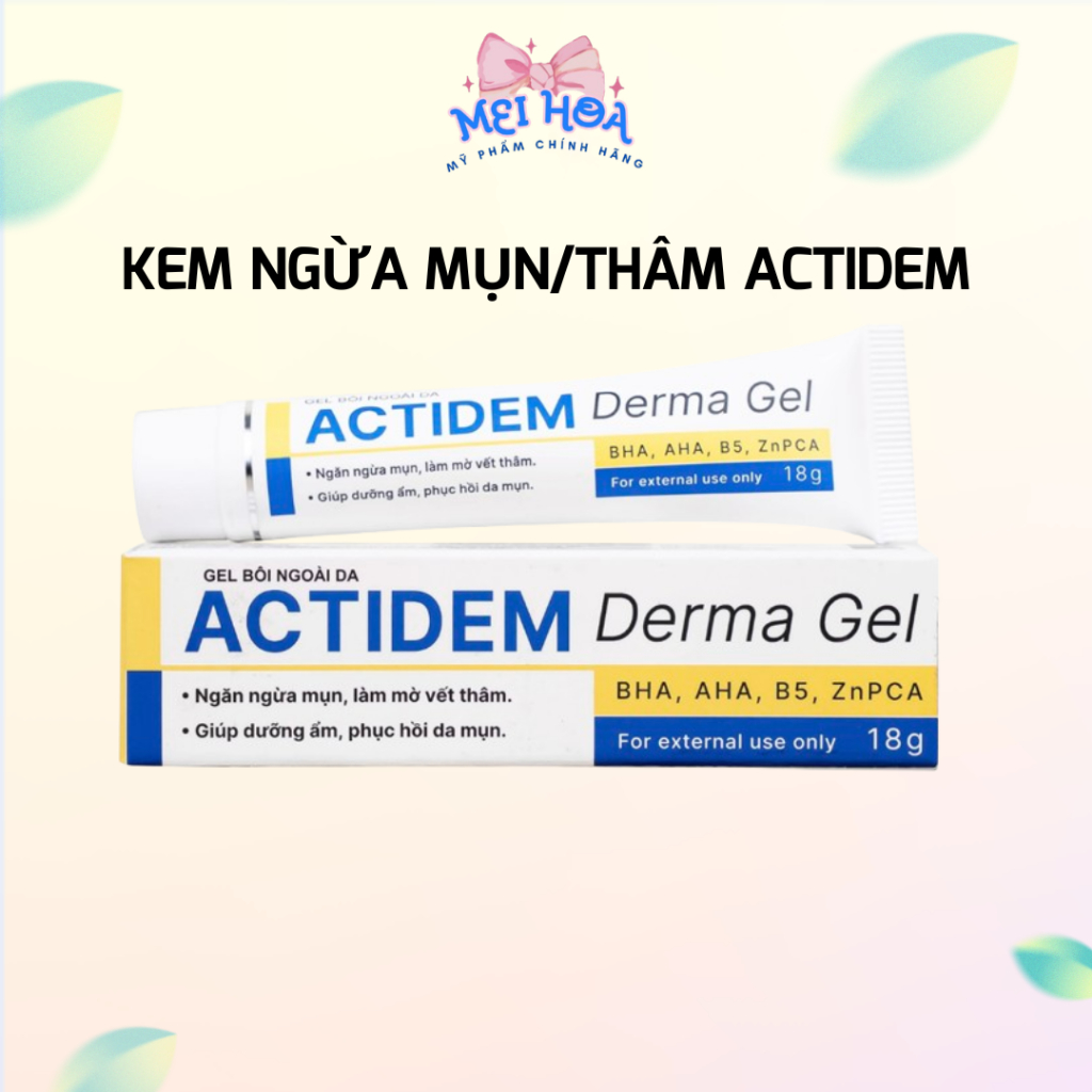 Gel Chấm Giảm Mụn Mờ Thâm Actidem Derma Gel Giảm Thâm Mụn Nhỏ Lỗ Chân Lông Meihoa