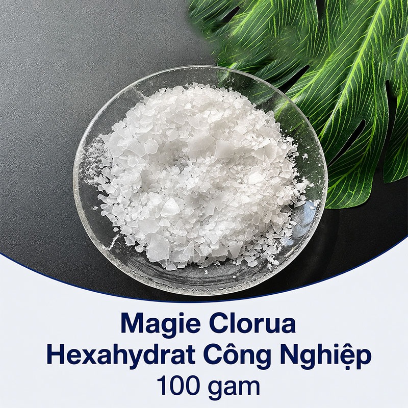 Magie Clorua Hexahydrat Dạng Vảy Công Nghiệp 100g MgCl₂·6H₂O Hóa Chất