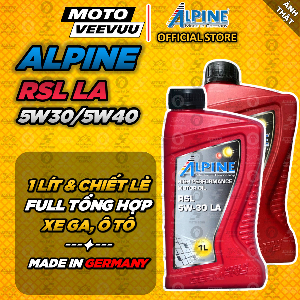 [MTVV] Dầu nhớt ALPINE RSL 5W30 5W40 10W30 LA Semi Fully Synthetic cho xe ô tô, xe tay ga Made in Ge