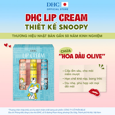 [Live] [Thiết kế Snoopy] Combo 3 Thỏi Son dưỡng môi DHC Lip Cream dưỡng ẩm, làm mềm môi