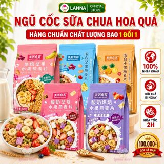 Ngũ cốc sữa chua mix hạt, hoa quả meizhoushike yogurt, nuts oatmeal - đài loan