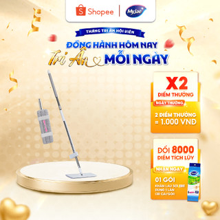 Cây Lau Nhà MyJae Đài Loan Sợi Polyester Kéo Vắt Thông Minh 360 Độ 125cm