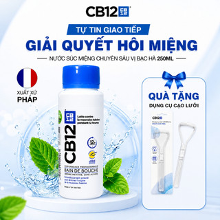 TH-Nước Súc Miệng Kiểm Soát Hơi Thở 12H CB12 Mint Hương Bạc Hà 250ml - Khử Hôi Miệng Tận Gốc- Không Cồn, Dịu Nhẹ