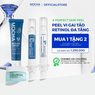 PEEL MIX RETINOL MOCHA mua 1 được 4 gồm: ống peel da, ống tinh chất b5, dưỡng collagen, srm b5, Làm đẹp, skincare