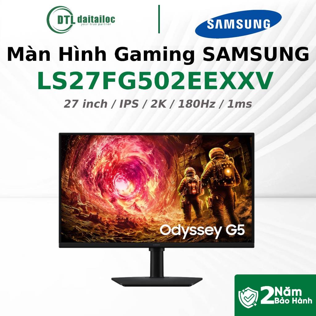 Màn Hình Gaming SAMSUNG Odyssey G5 G50F LS27FG502EEXXV 27 inch IPS 2K 180Hz 1ms I Chính hãng I Bảo h