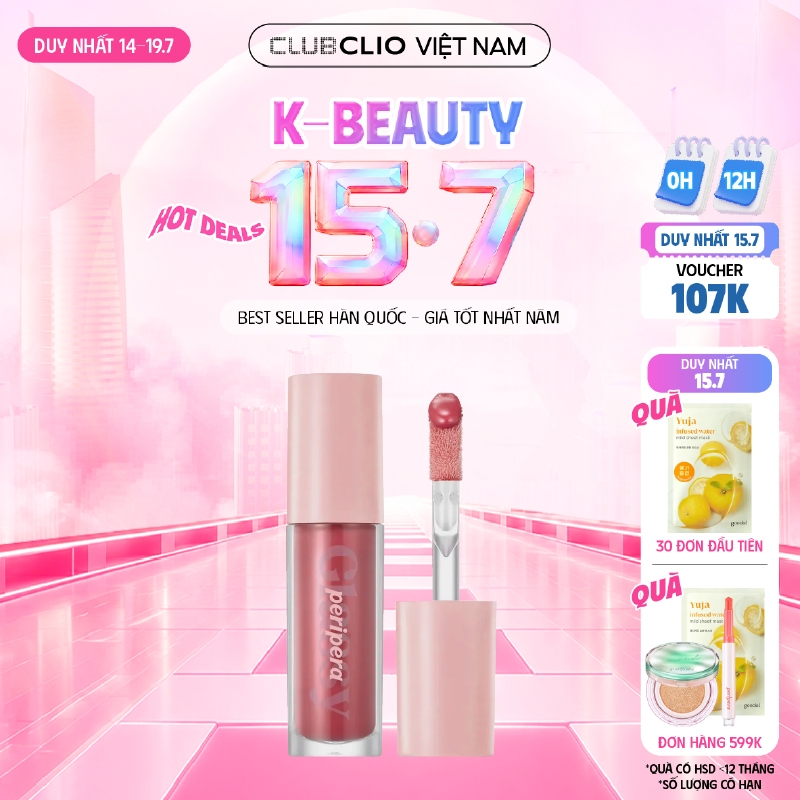 [Săn Deal] Son Tint Bóng Peripera Ink Glasting Lip Gloss 4.5ml (Mới - Soft Berry)