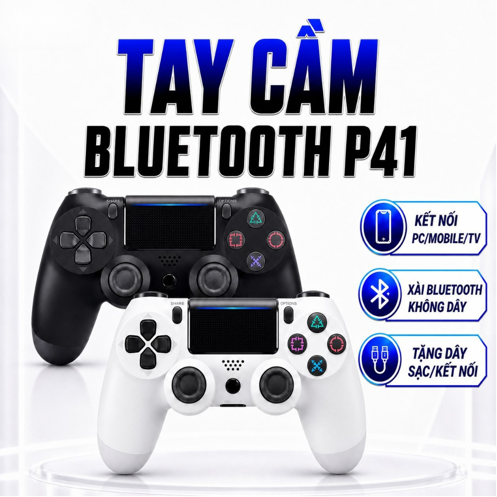 Tay cầm chơi game fifa online 4 P41 Plus, Kết nối có dây và không dây, Tương thích PC Laptop