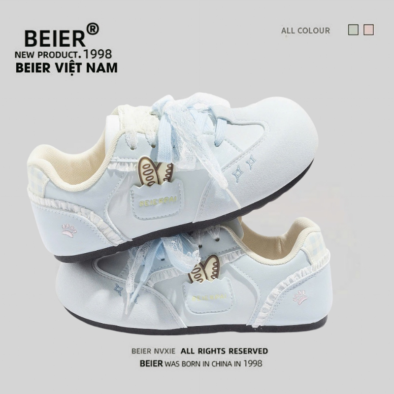 BEIER Giày thể thao BEIER Chính Hãng AUTH giày sneaker BEIER thoáng khí êm chân xinh đẹp 3701 - xanh
