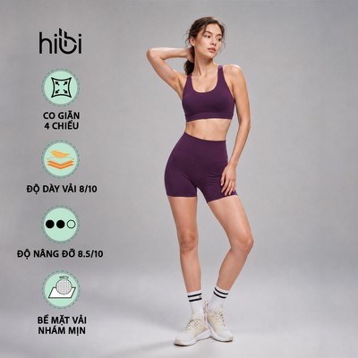Set đồ tập Yoga Gym Hibi Sports H148 kiểu 4 dây thun ngang, kèm mút ngực