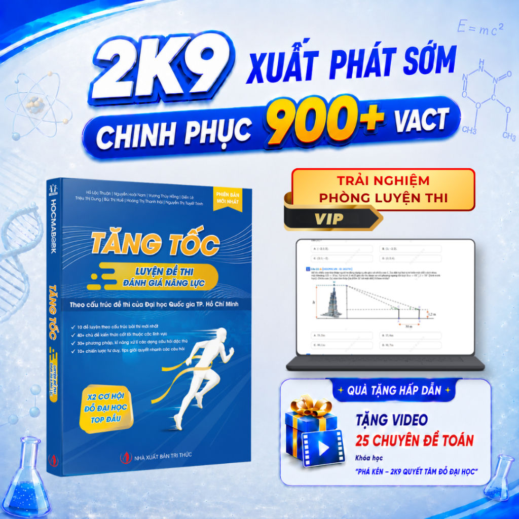 [V-ACT 2027] Sách Tăng tốc luyện đề thi Đánh giá năng lực ĐHQGTPHCM - HOCMAI