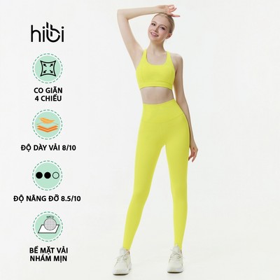 Set đồ tập Yoga Gym Hibi Sports H161 kiểu 4 dây đan nơ cổ tròn, Kèm Mút Ngực