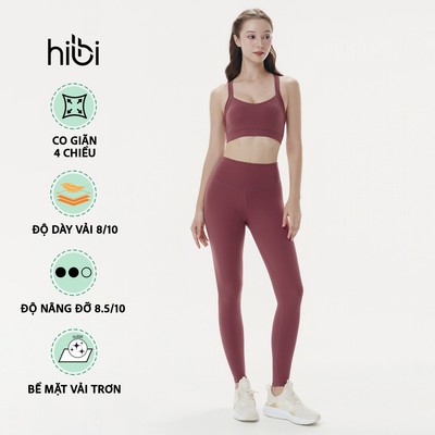 Set đồ tập Yoga Pilates Hibi Sports H187 kiểu áo ba lỗ cách điệu, kèm mút ngực