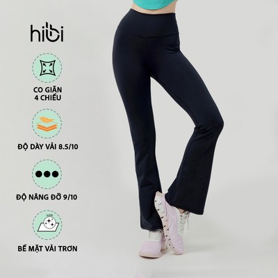 Quần ống loe tập Yoga Gym Hibi Sports QD317 lưng cao tôn dáng, Chất vải Lu Fabric