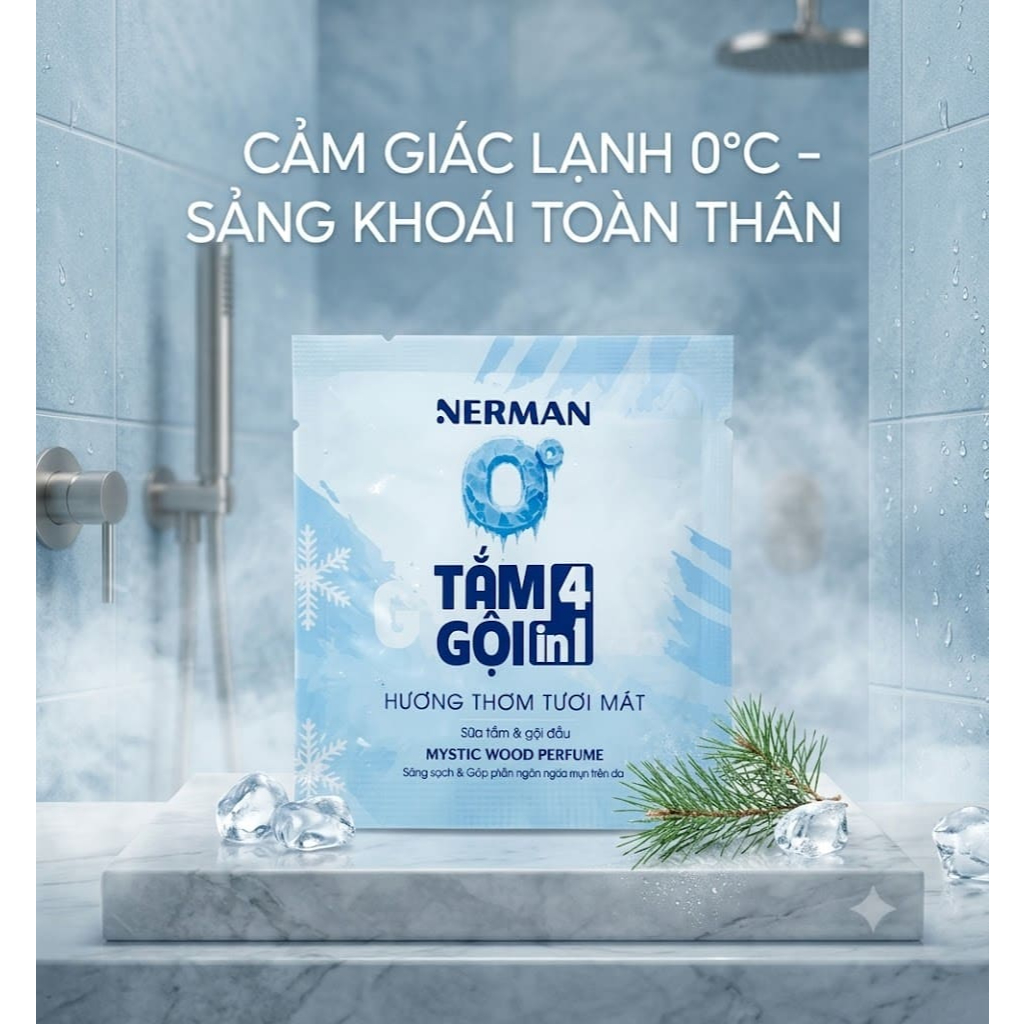 Sữa Tắm Gội nam giới hương nước hoa Nerman 3 in 1 - 5g - Ha Chi JSC