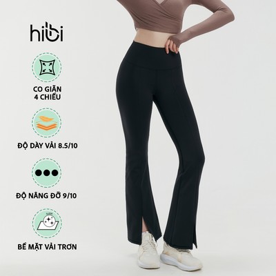 Quần ống loe tập yoga Hibi Sports QD335 kiểu xẻ giữa, vải Luxury Lu Fabric