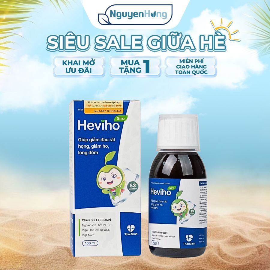 Siro Ho Heviho Thái Minh Hỗ Trợ Giải Cảm, Giảm Ho, Long Đờm Cho Bé - Lọ 100ml
