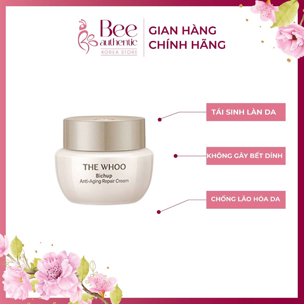 (10ml) Kem Dưỡng Hồng Nhuận Whoo Bichup Tái Sinh Da Whoo Bichup Anti-Aging Repair Cream
