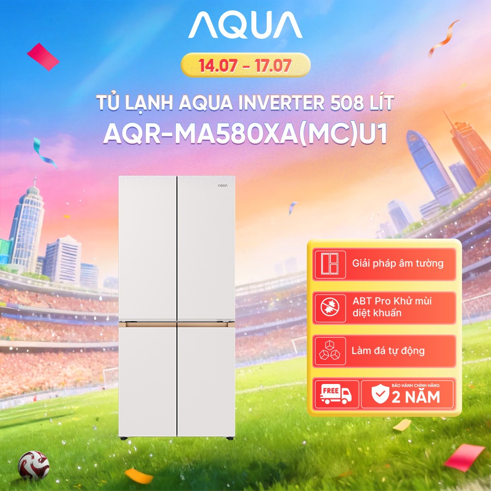 Tủ lạnh AQUA Inverter 508 lit AQR-MA580XA(MC)U1 - Làm đá tự động
