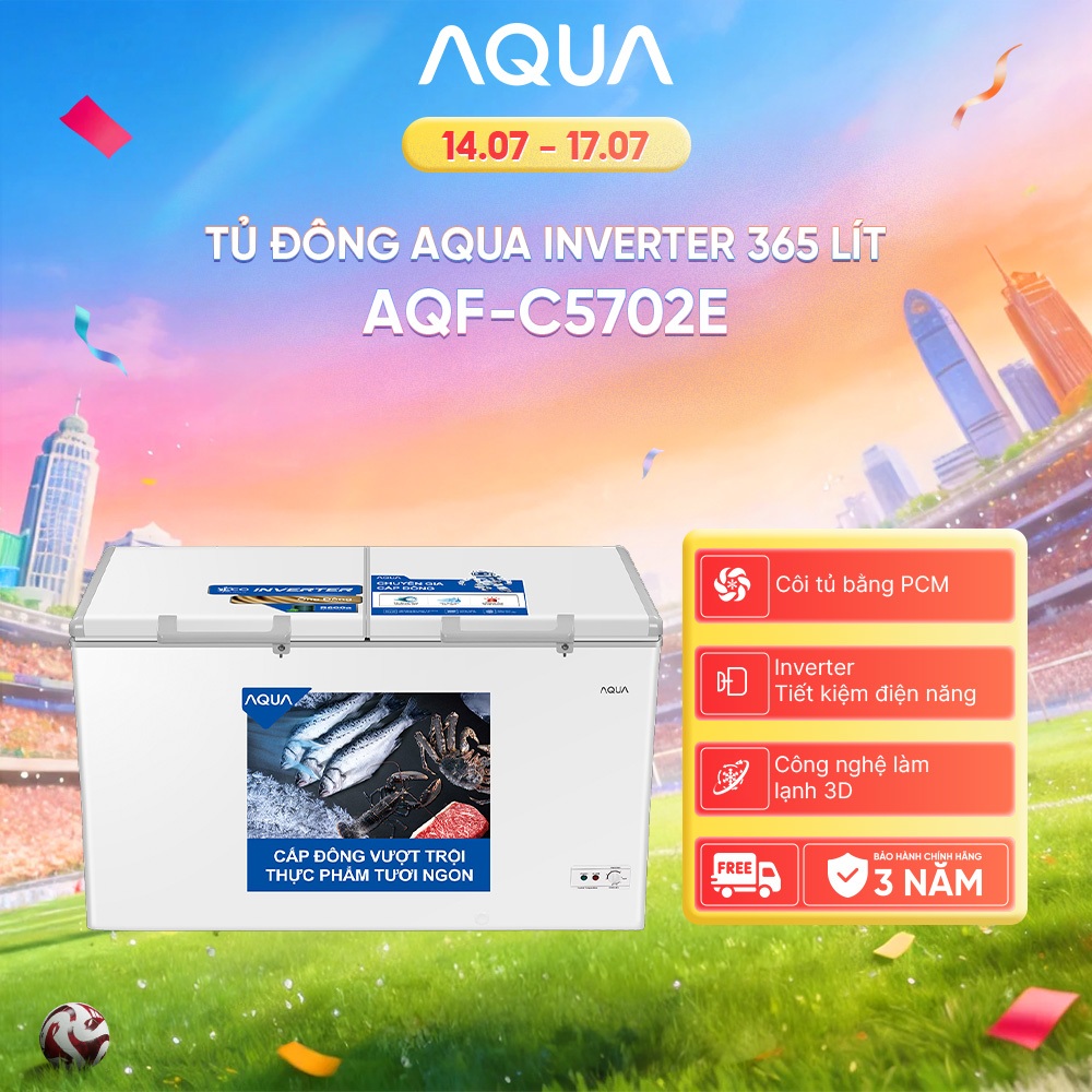 Tủ đông Aqua Inverter 365 Lít AQF-C5702E - Hàng chính hãng