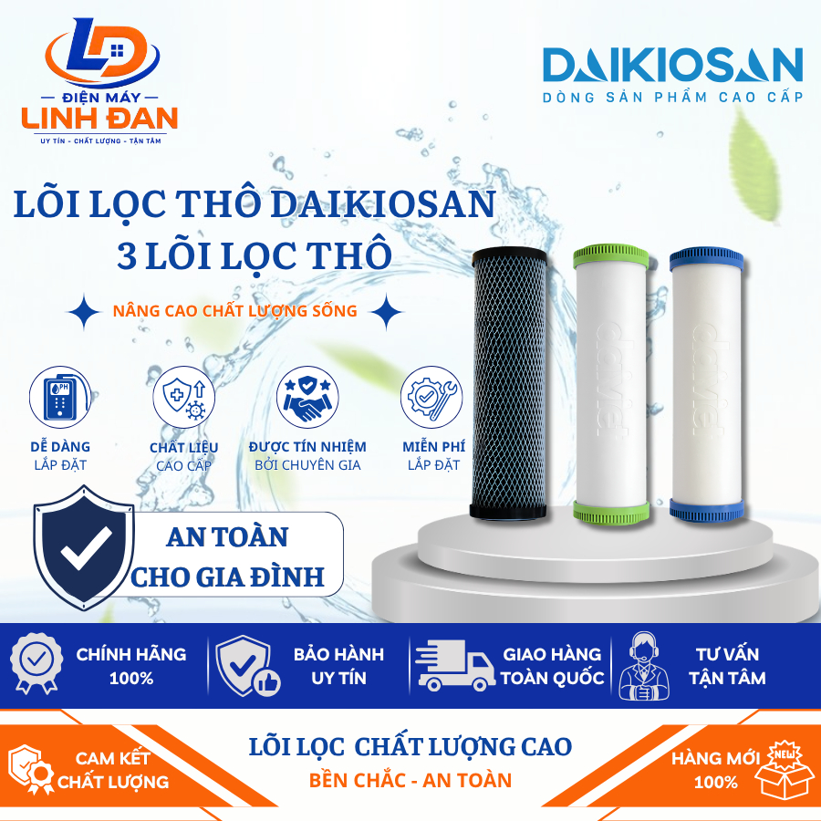 Lõi Lọc Thô Daikiosan Lõi Lọc Nước RO Chính Hãng Lõi 123 Dùng Thay Thế Cho Máy Lọc Nước - Điện Máy Linh Đan