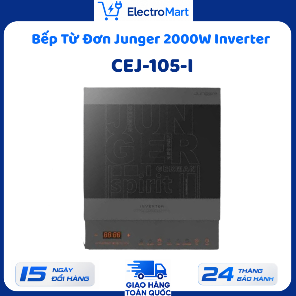 CEJ-105-I - Bếp từ đơn Inverter Junger 2000W cảm ứng tiết kiệm điện chính hãng
