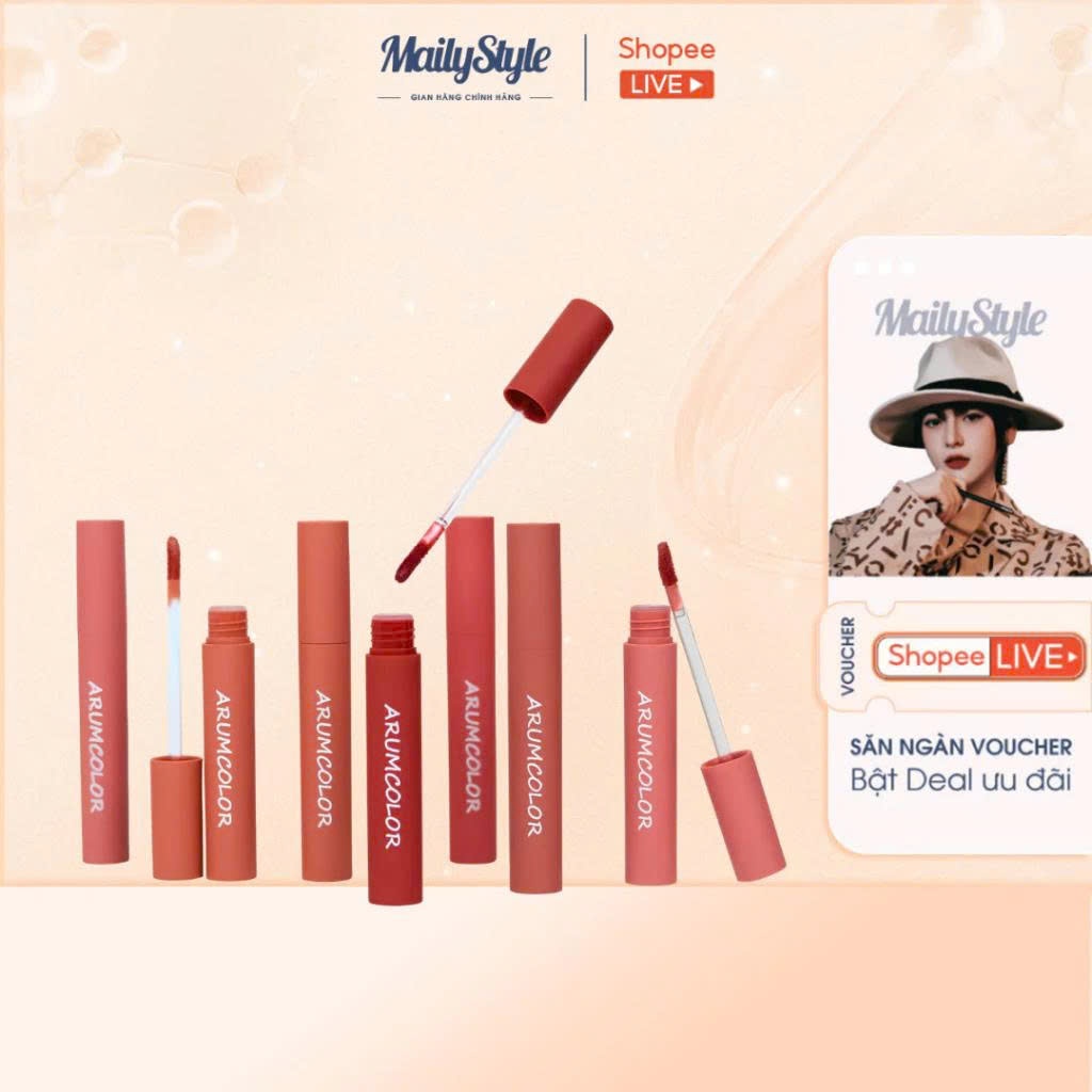 E235_ Combo (01 Thỏi) A04 Son Arumcolor Water Tint + (01 Hộp) Hộp mask GPC WishLabs