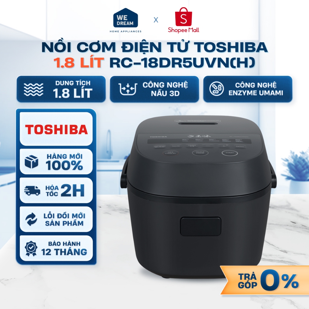 RC-18DR5UVN(H) - Nồi Cơm Điện Tử Toshiba 1.8 Lít RC-18DR5UVN(H) - Hàng Chính Hãng, Mới 100%