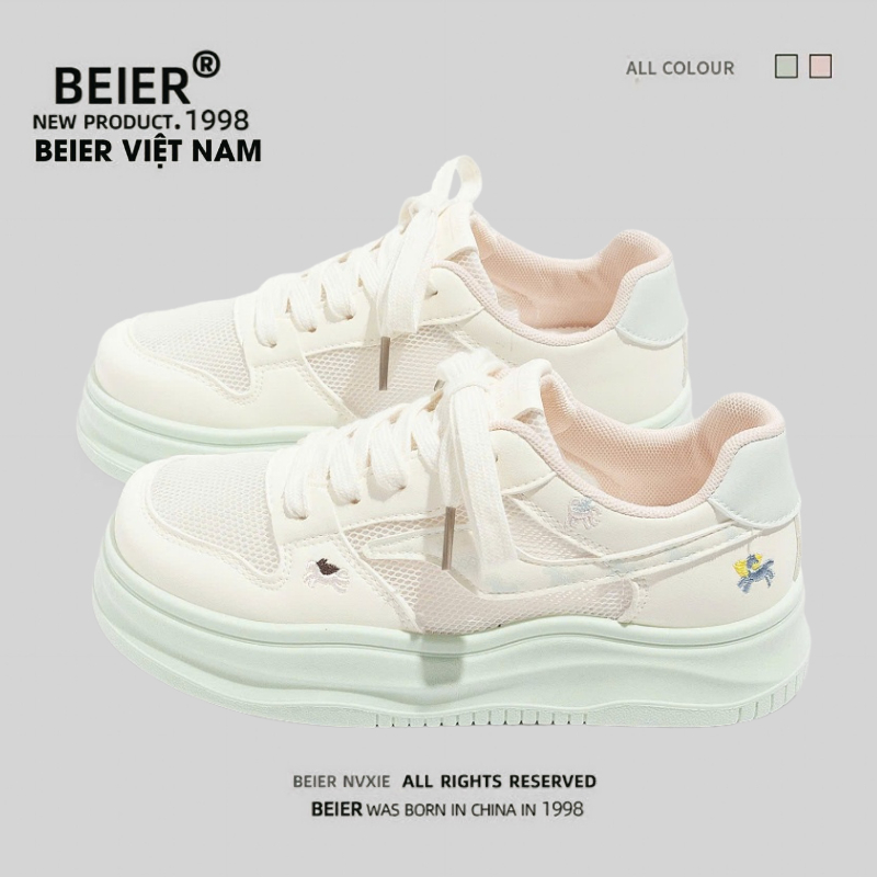 BEIER Giày thể thao BEIER Chính Hãng AUTH giày sneaker BEIER thoáng khí êm chân xinh đẹp 3308 - trắn