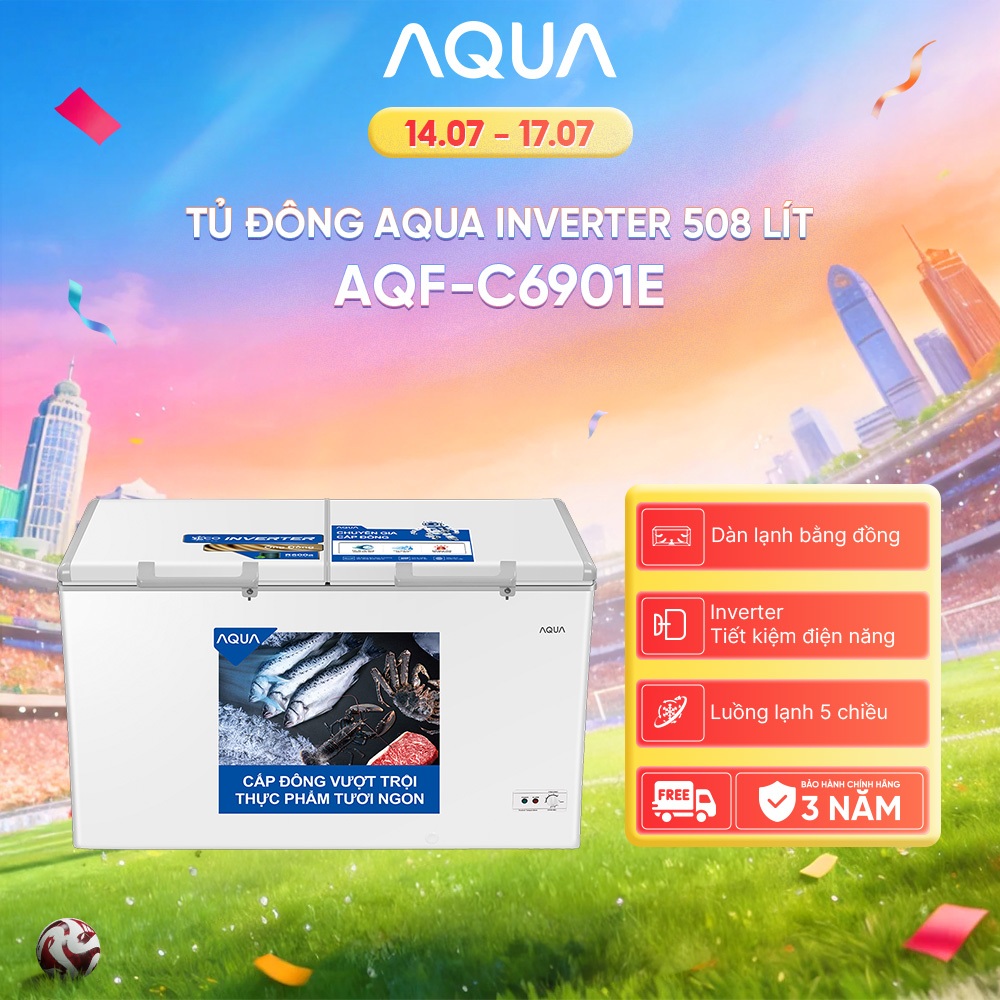 Tủ đông Aqua Inverter 519 Lít AQF-C6901E