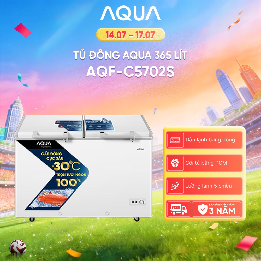 Tủ đông Aqua 365 Lít AQF-C5702S - Freeship toàn quốc
