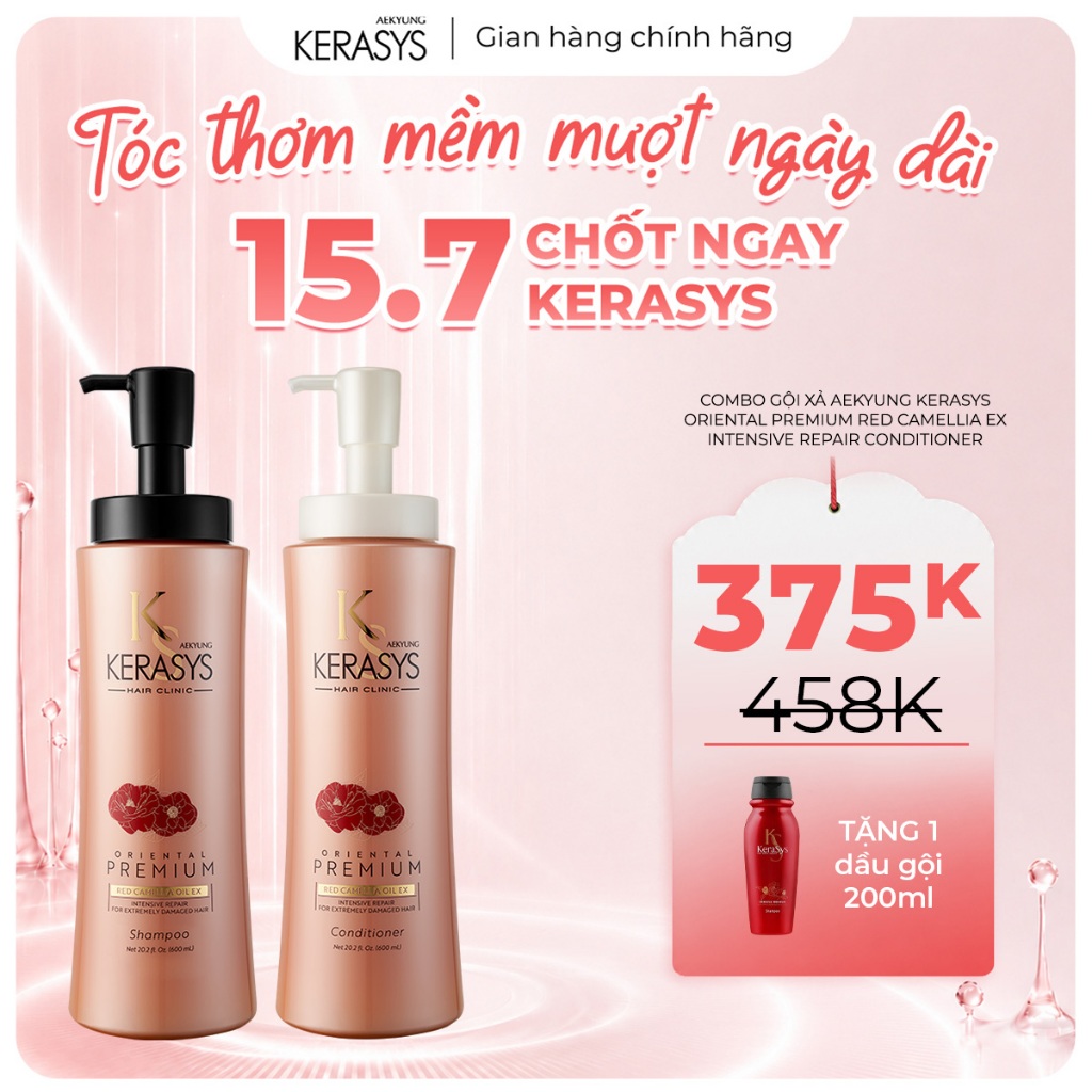 COMBO Gội Xả Phục hồi chuyên sâu, dưỡng tóc khỏe Aekyung Kerasys Oriental Premium Intensive Repair