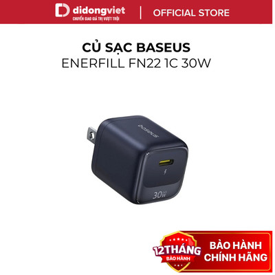 Củ Sạc Nhanh Baseus Nhỏ Nhẹ EnerFill FN22 1C 30W US Nhỏ Gọn, Tiện Lợi - Chính Hãng